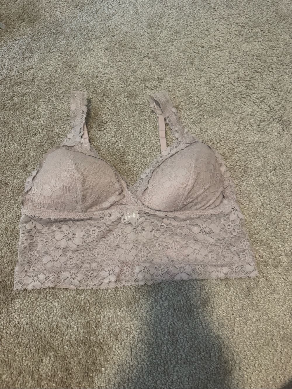 No Boundaries Lace Longline Bralette - Light Mauve